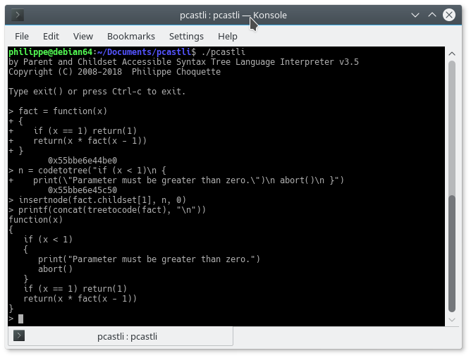 Aperçu du PCASTLI sur Linux